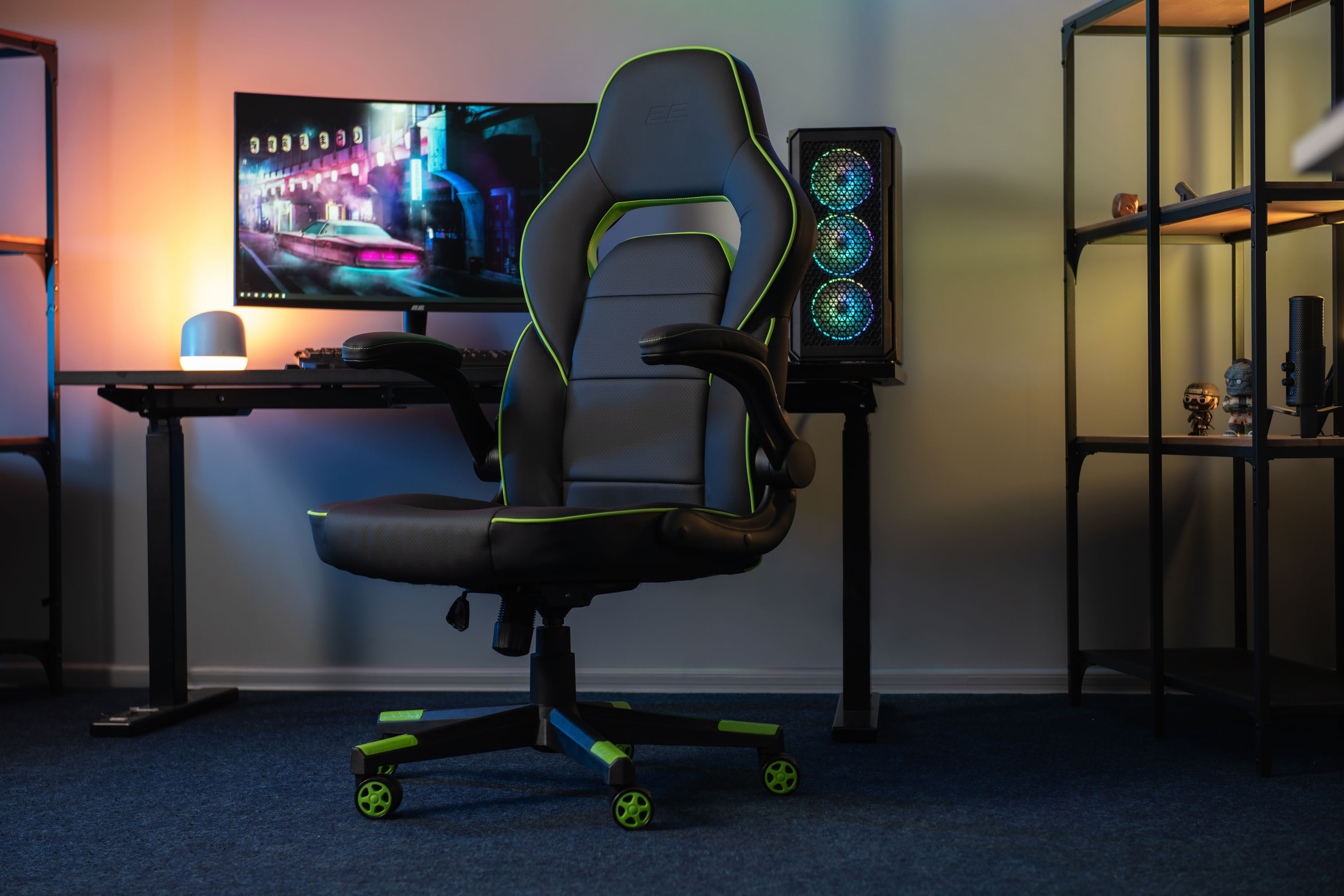 2E Gaming Chair Hebi Black/Green